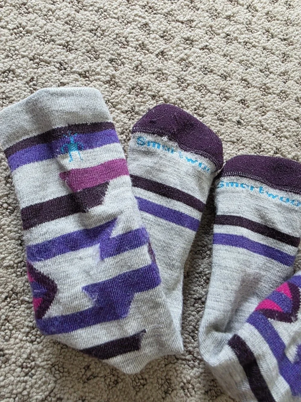 Smartwool Gray and Purple Socks